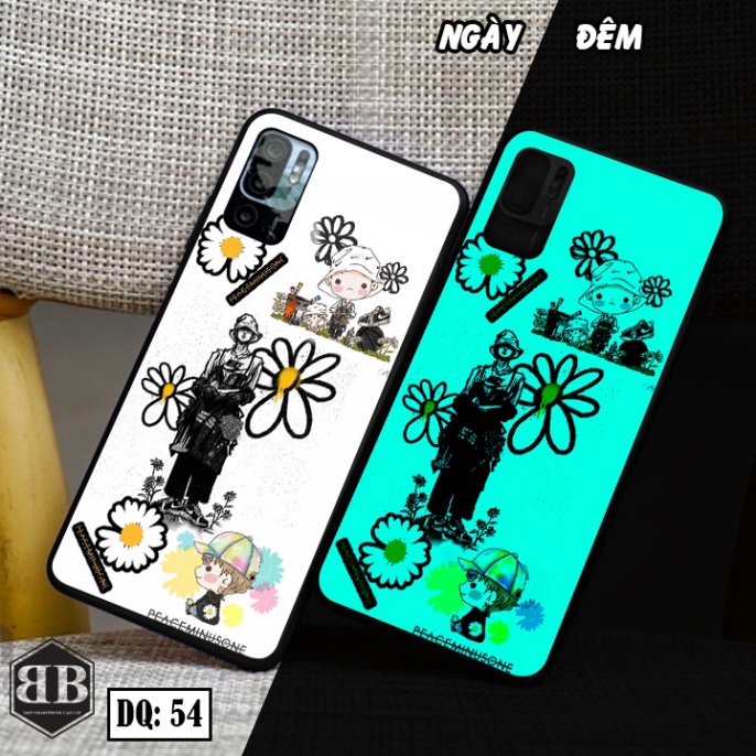 Ốp lưng kính Dạ Quang Xiaomi Redmi Note 10 5G phát sáng trong đêm ngầu,chất