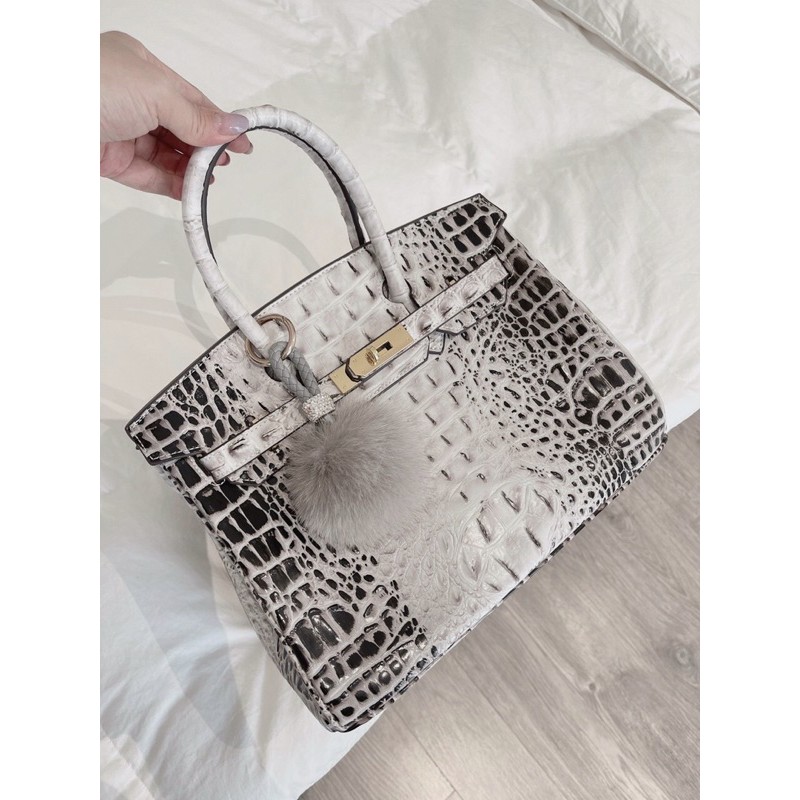 Túi hermes birkin vân da cá sấu size 30cm hàng super siêu siêu nét