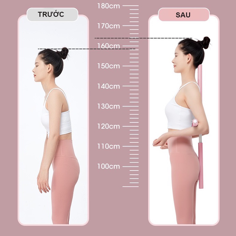 Set 2 Gậy Tập Yoga Định Hình Chống Gù Lưng Chỉnh Dáng Tăng Chiều Cao