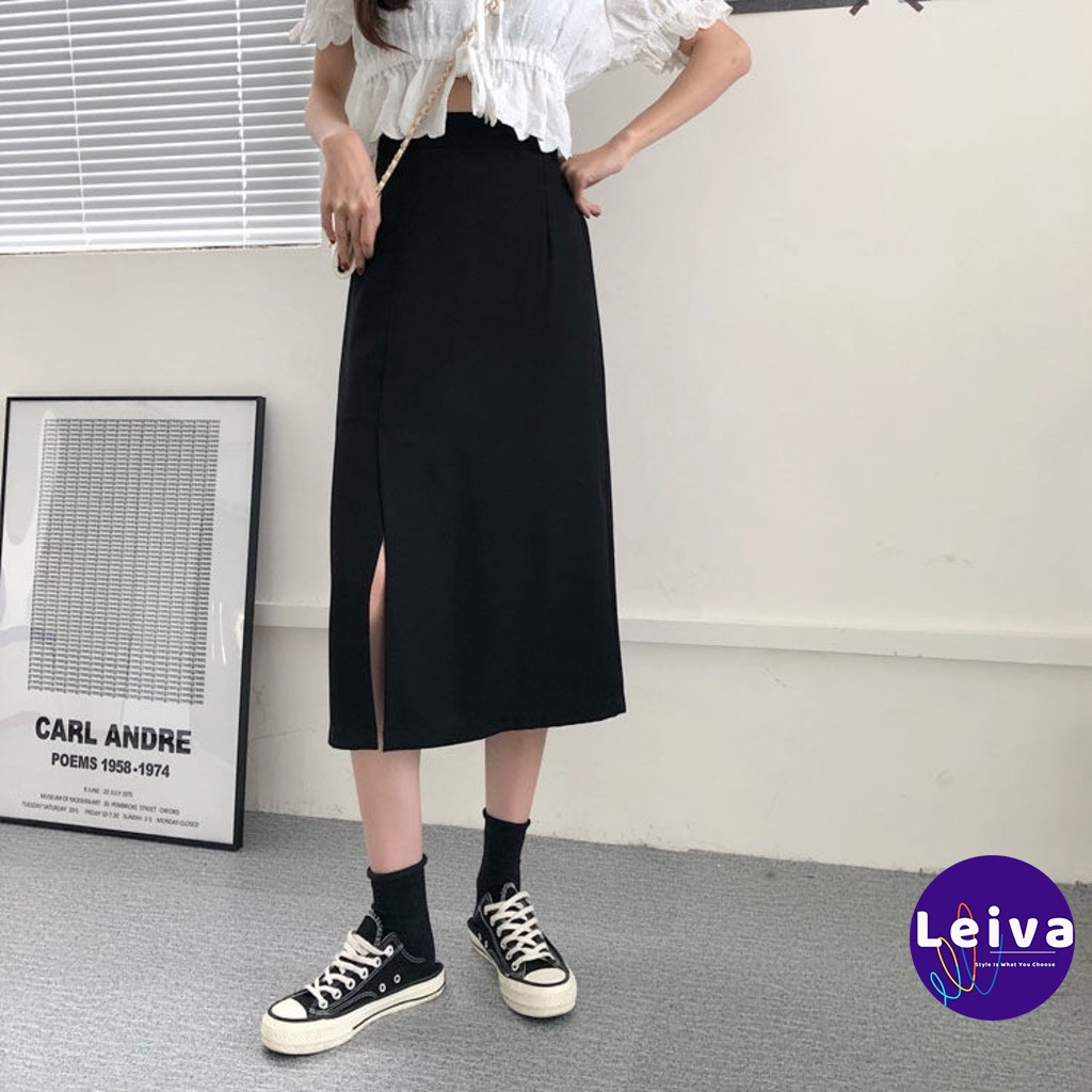 Chân váy dài chữ a công sở Ulzzang hàn quốc, Chân váy công sở nữ chữ a dài vintage xẻ tà suông lưng cao phong cách midi | BigBuy360 - bigbuy360.vn