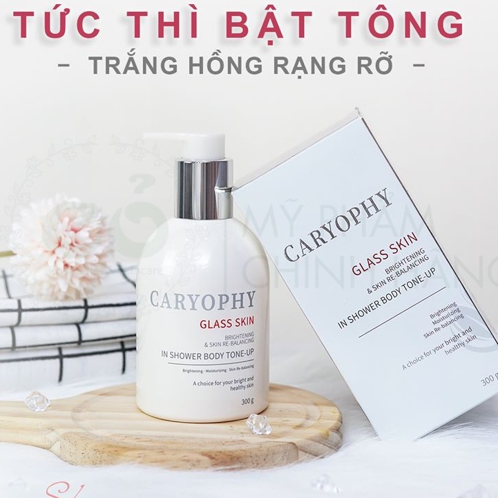 Kem Dưỡng Thể Trắng Da, Nâng Tông Caryophy Glass Skin In Shower Body Tone Up 300ml