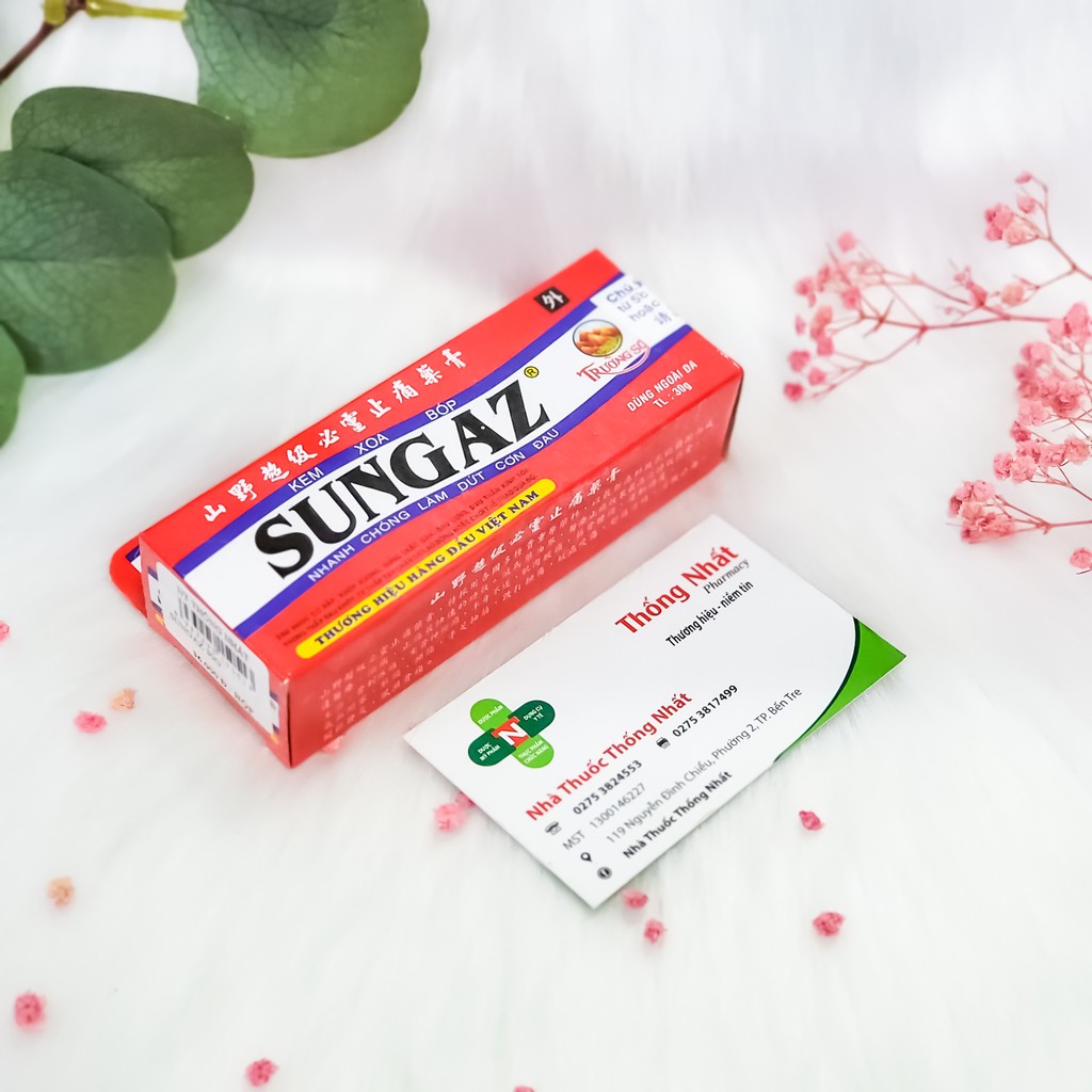 Kem Xoa Bóp Đau Nhức Lưng, Vai Gáy, Thần Kinh Toạ Trường Sơn Sungaz tuýp 30g và 60g