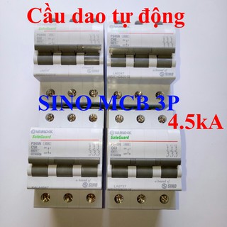 [SINO] Cầu Dao Tự Động MCB 3P (CB 3 Tép) 4.5kA PS45N