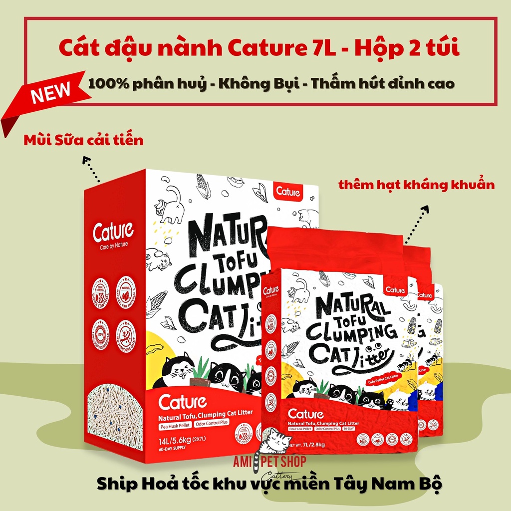 CÁT ĐẬU NÀNH VÀ MIX ĐẤT SÉT CATURE TÚI 6L VÀ 7L - SHIP HỎA TỐC