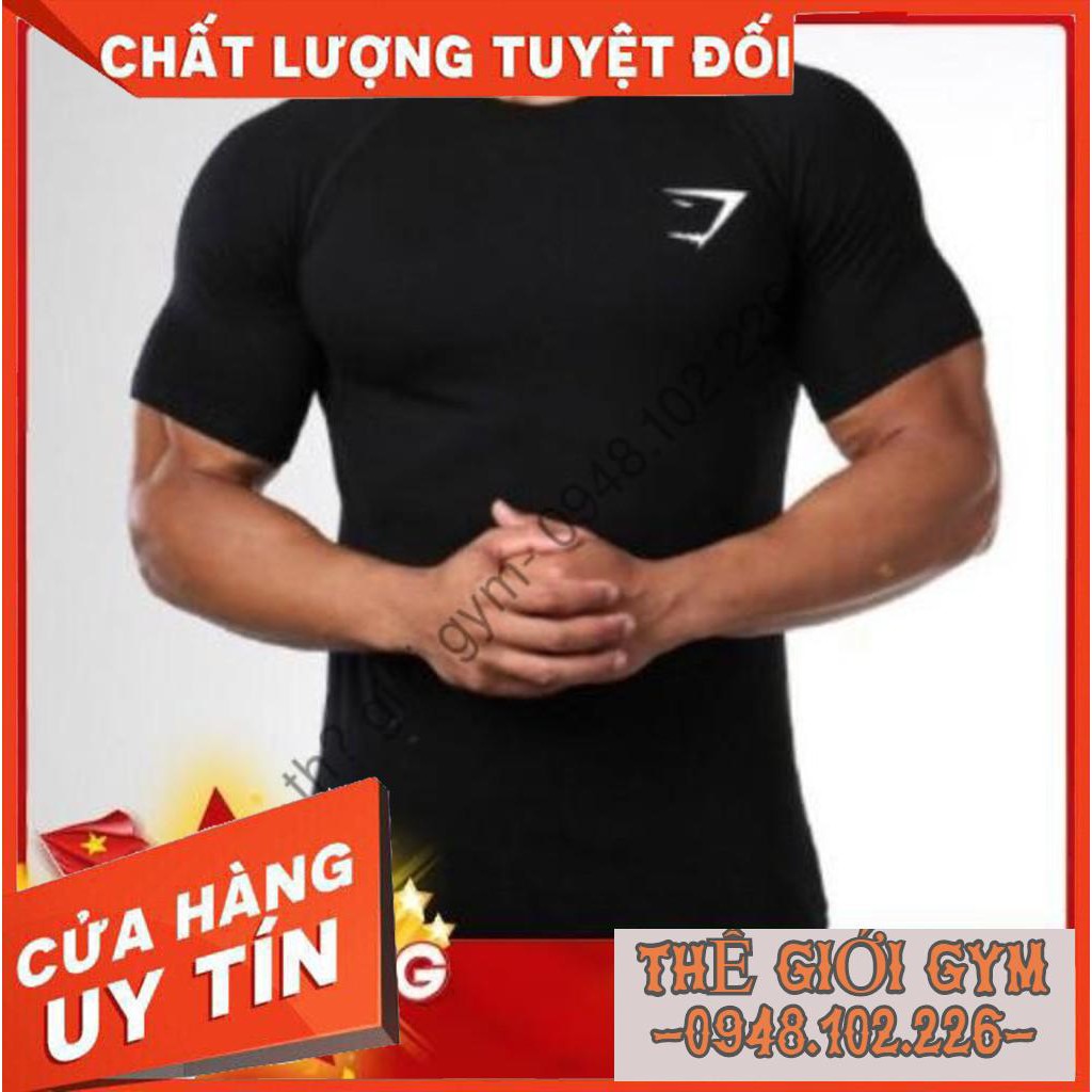 hot Áo thun cộc tay Gymshark phối chữ sườn -thun cotton lạnh hot 2020