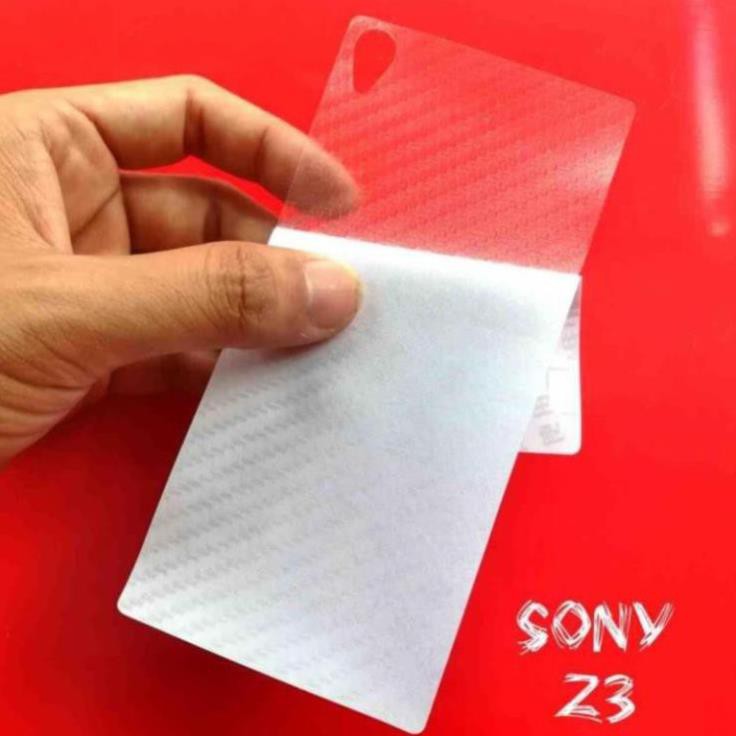 Combo 10 Miếng Dán Chống Xước Mặt Lưng Sony Z,Z1,Z2,Z3.Dán Vân Cacbon 3D Trong Suốt.