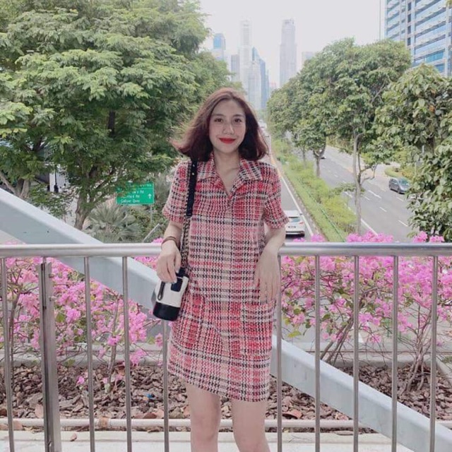 Váy kẻ zara
