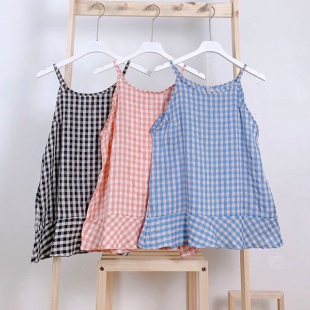 Áo Yếm Caro Đuôi Cá Cực Xinh - Ảnh Thật - Titto Closet