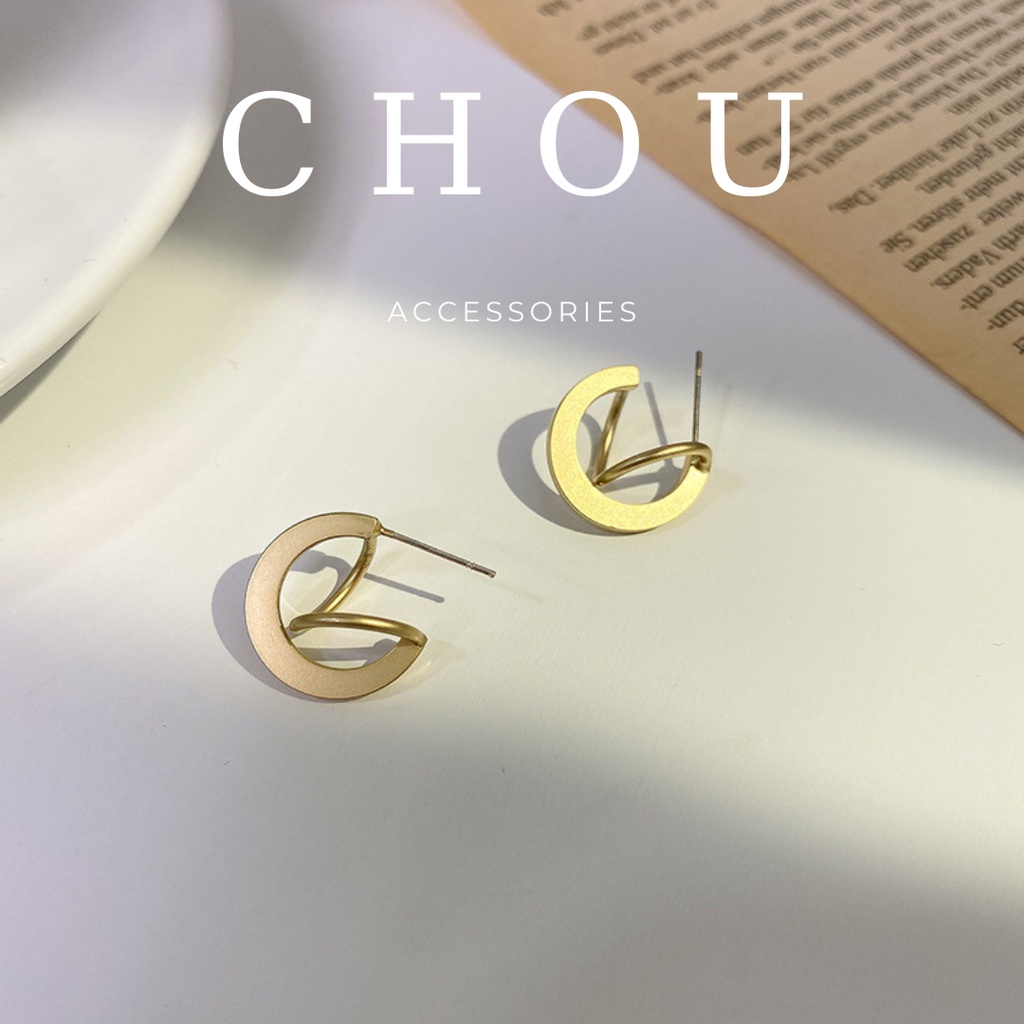 Bông Tai, Khuyên Tai Tròn Chữ X Basic | CHOU ACCESSORIES |