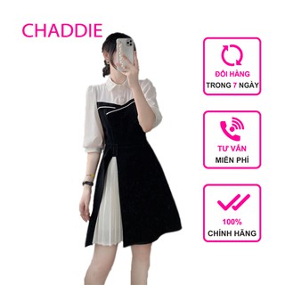 Đầm dạo phố tay dài chân váy xếp ly đai eo sang chãnh