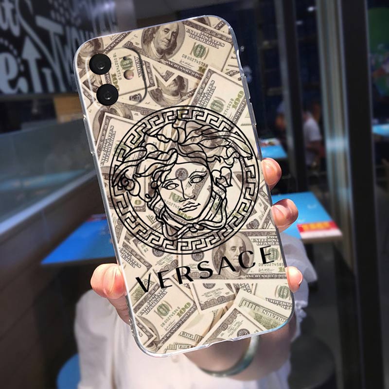Ốp Điện Thoại Mềm Trong Suốt In Logo Versace Cho iPhone 13 12 11 Mini Pro Max 13pro 12pro YN112