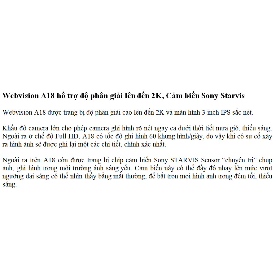 Camera Hành Trình Webvision A18 - Video 2K - AI Quét Biển Tốc Độ - Cảnh Báo Giao Thông - Wifi - GPS | BigBuy360 - bigbuy360.vn