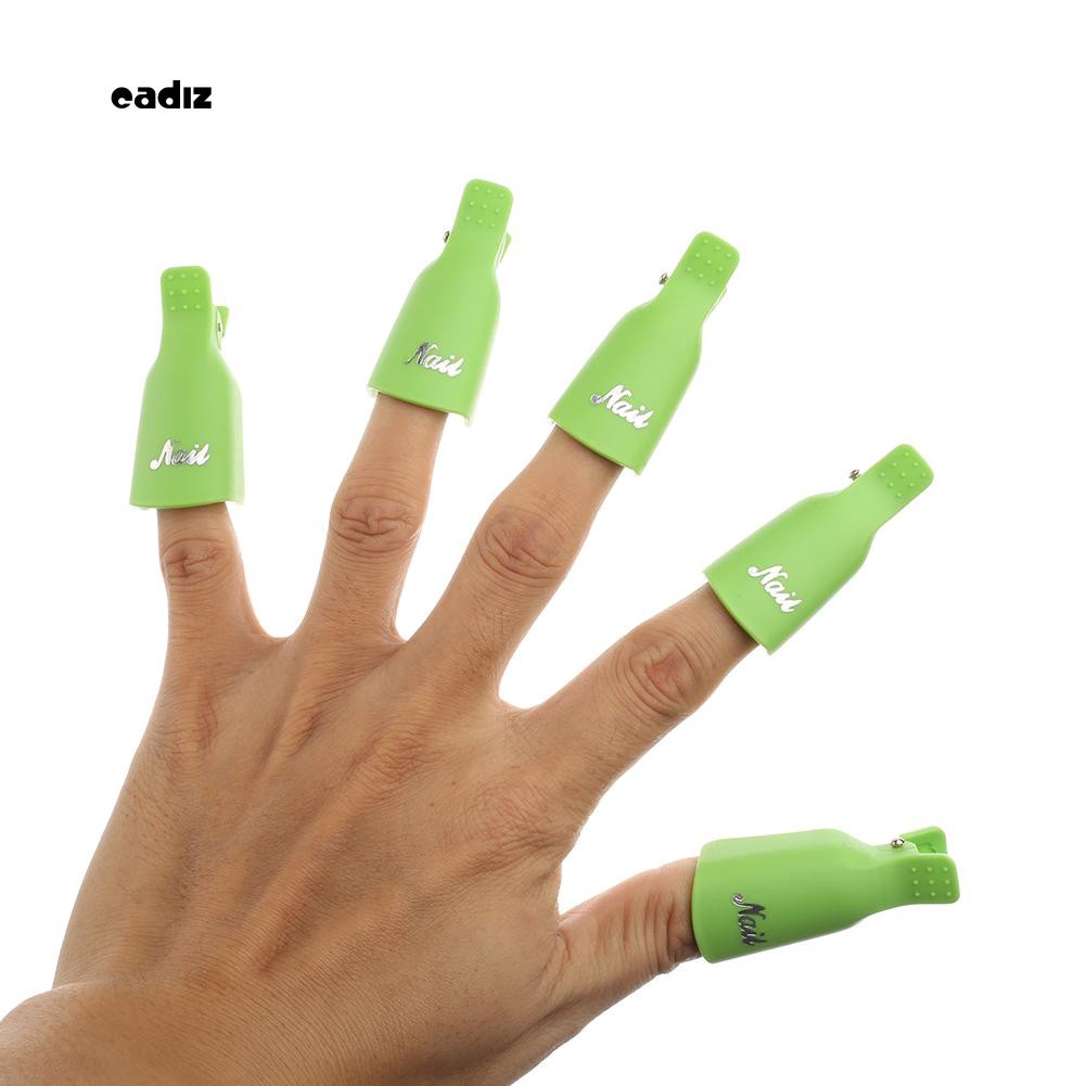 ✮10Pcs Plastic Acrylic Nail Art Soak Off Clip Cap UV Gel Polish Remover Wrap Tool