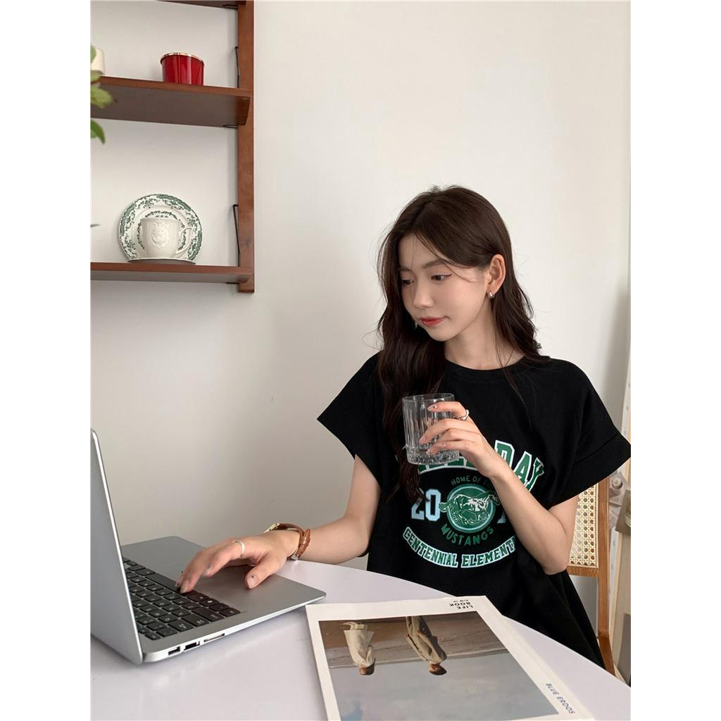 Đầm Thun Dáng Rộng In Chữ Thời Trang Sành Điệu 60938