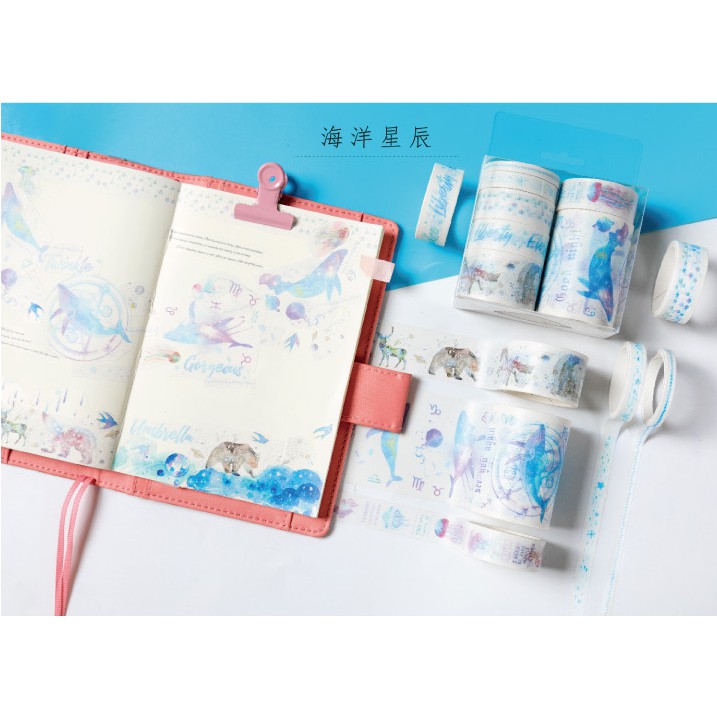 Set 07 cuộn washi tape phối cảnh đẹp