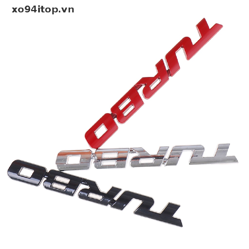 Miếng Dán Chữ Turbo 3D Bằng Kim Loại Trang Trí Xe Hơi / Xe Máy