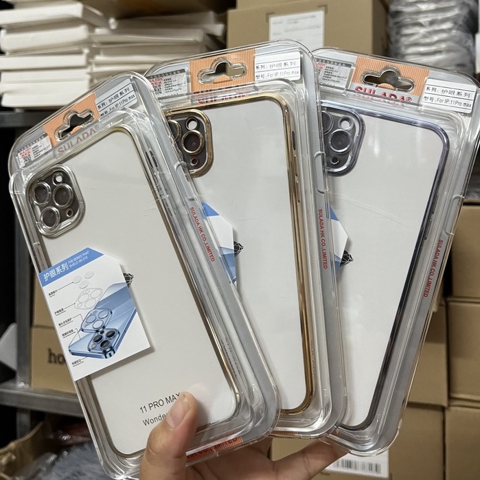 BẢO VỆ CAMERA PHỦ KÍNH ốp lưng sulada lưng nhám cứng viền vuông màu Ip 11 12 13 PRO / MAX _ HÀNG CHÍNH HÃNG