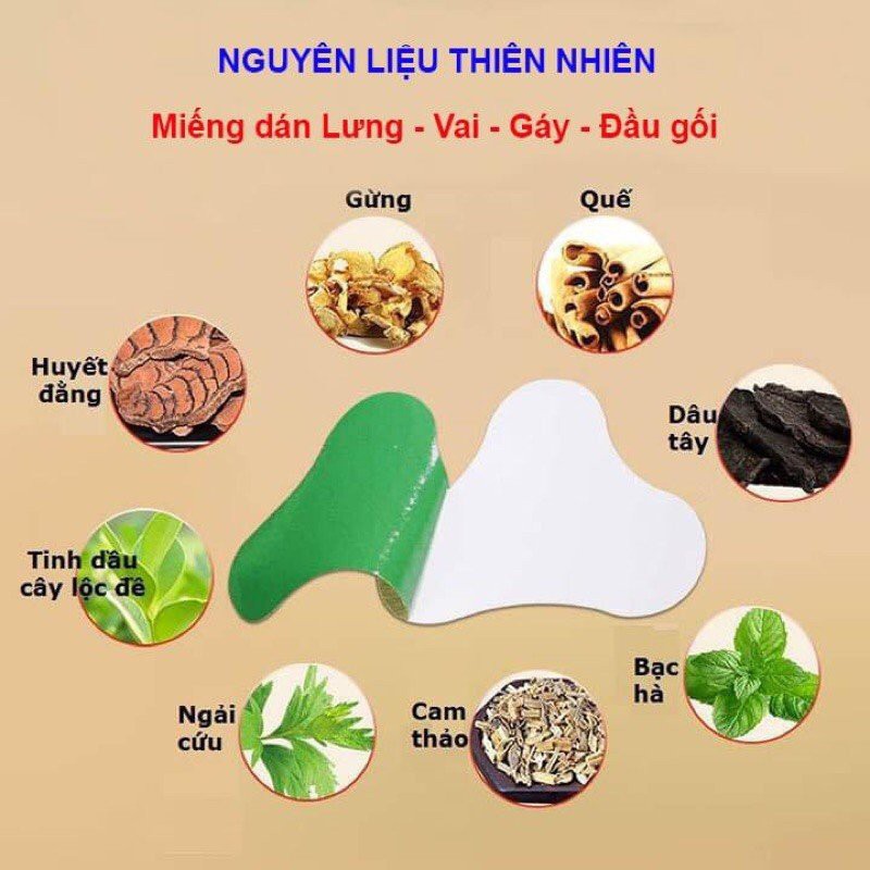Hộp 12 Miếng Dán Ngải Cứu Giảm Đau Cổ Vai Gáy Giảm Đau Lưng Đau Đầu