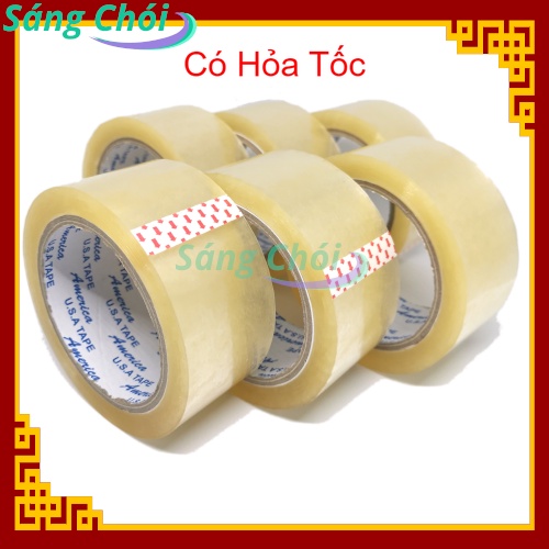 1 Cây (6 Cuộn) Băng Keo Trong OPP Cao Cấp  4.8cm x 100yard Dính Cao Đóng Gói 4F8 48 mm x 100 yard