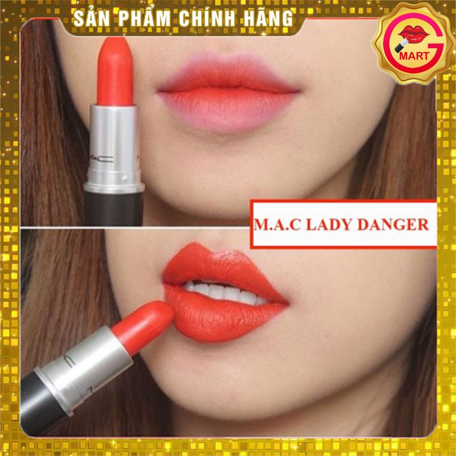 [CHÍNH HÃNG] Son Mac Lady Danger 607 - Màu đỏ cam - Matte