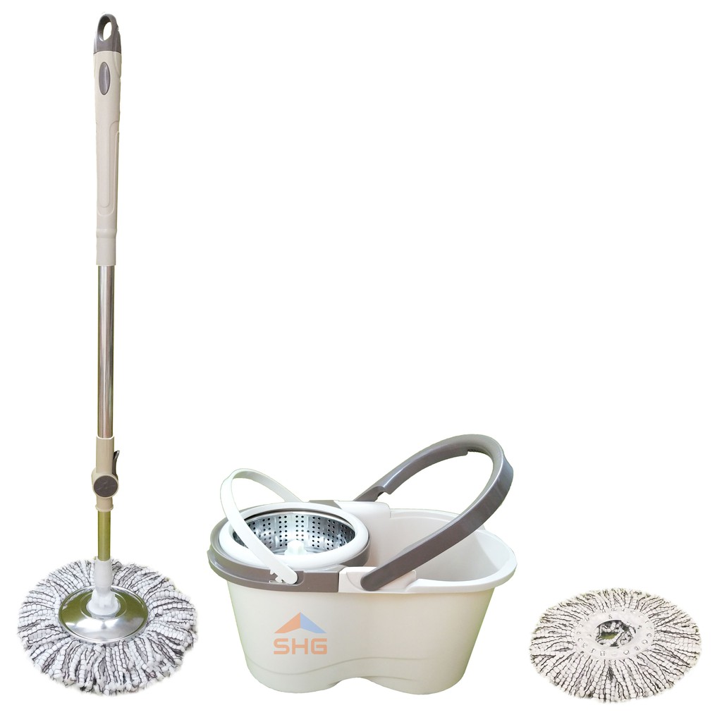 BỘ LAU NHÀ 360 ĐỘ RỜI LỒNG DỄ VỆ SINH, LỒNG VÀ MÂM INOX, SIÊU SẠCH