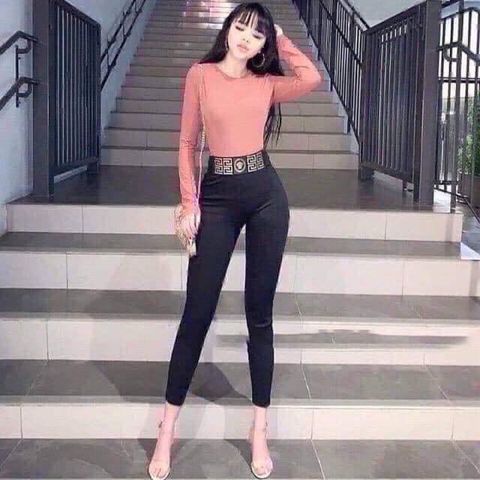 Quần Legging Cạp Chun Bản To Nữ { Hàng Umi Hàn Quốc Dày Dặn }-legging versace