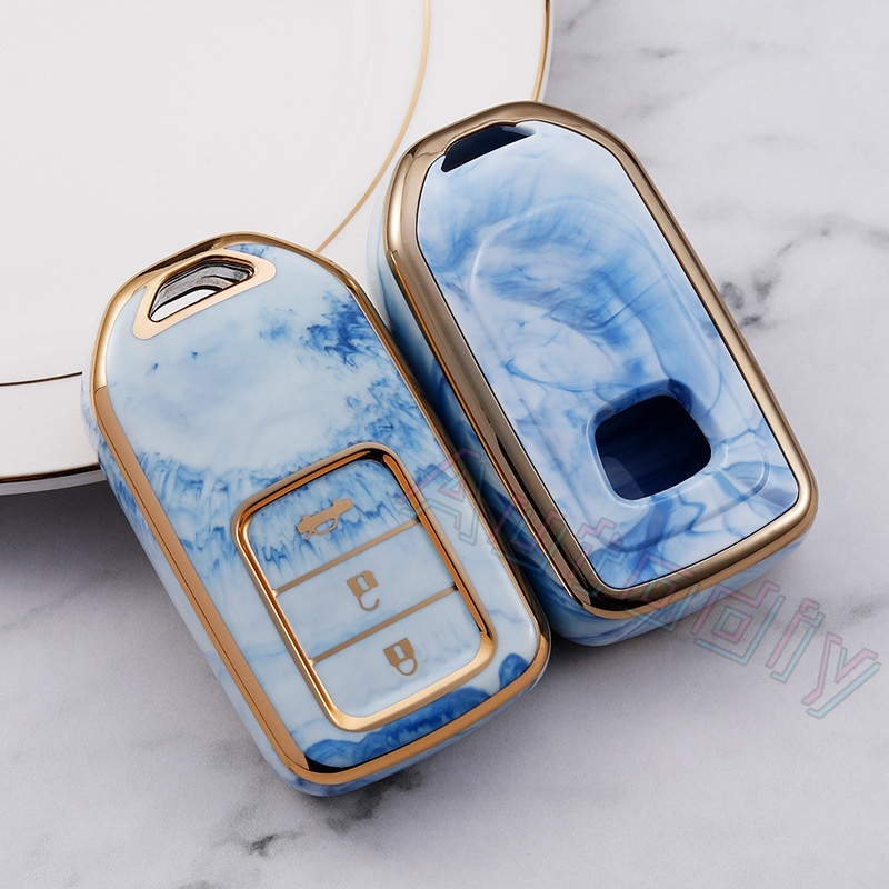 Vỏ TPU Mạ Điện Bảo Vệ Chìa Khóa Xe Hơi Honda Civic CRV HRV BRV Pilot Accord Civic Jazz Jade City Accord 2014 to 2020