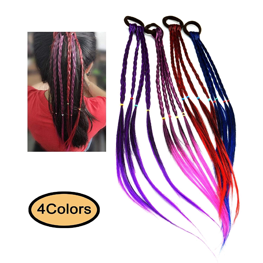 Dây buộc tóc thiết kế bện tóc nhiều màu sắc thời trang xinh xắn cho nữ