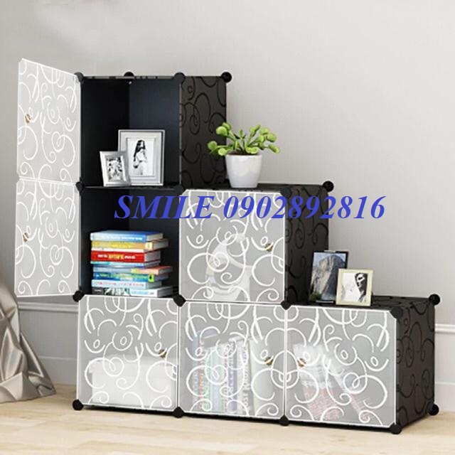 {MẪU HOT} TỦ NHỰA LẮP GHÉP THÔNG MINH 6 Ô HÌNH BẬC THANG, ĐẸP MẮT