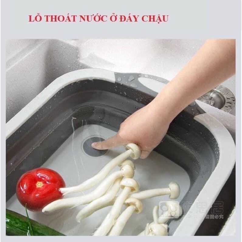 Chậu gấp gọn kèm thớt