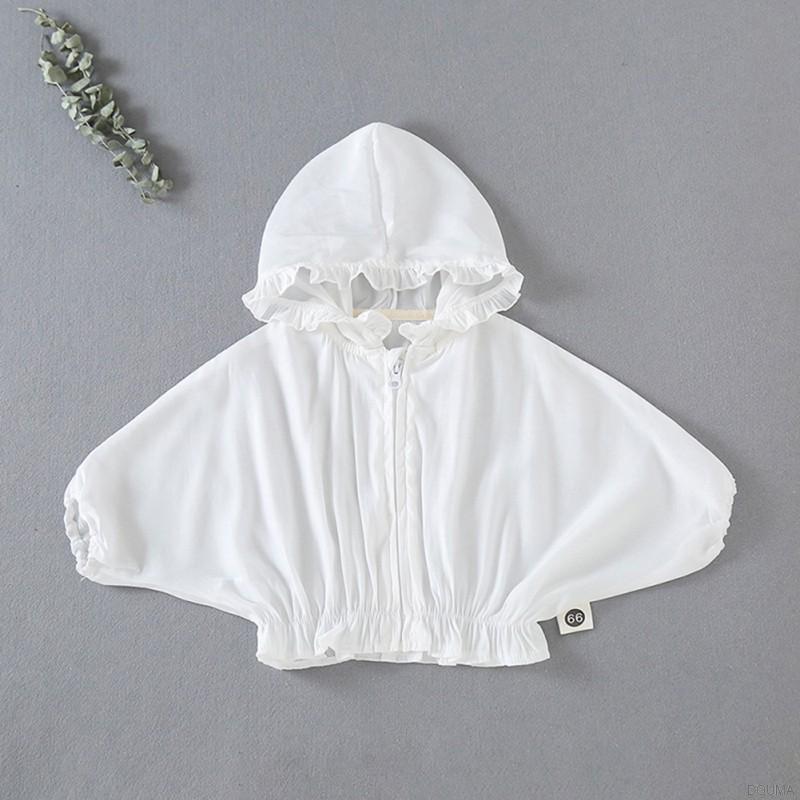 Áo hoodie có nón chống nắng kiểu dáng xinh xắn dành cho bé gái 0-3 tuổi