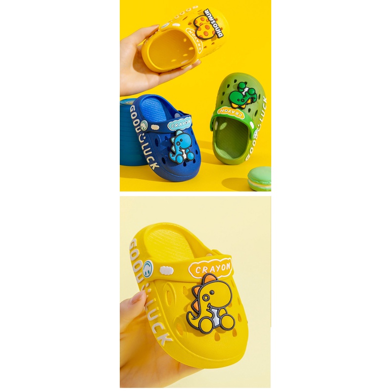 Dép bít mũi AMILA họa tiết khủng long hoạt hình dễ thương cho bé