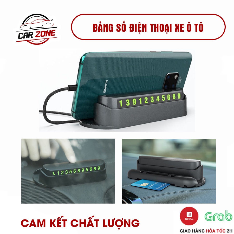 Bảng số điện thoại ô tô, bảng ghi số điện thoại để taplo gập đỡ điện thoại 2 in 1