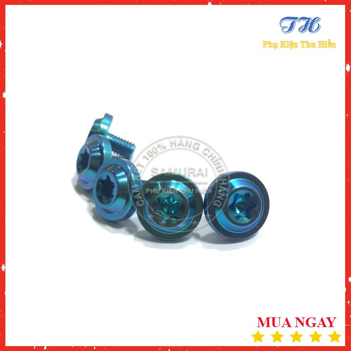 Ốc GR5 6li10 đầu dù nón bảo hiểm, che sên, caste hoặc các vị trí khác cùng kích thước cho nhiều dòng xe