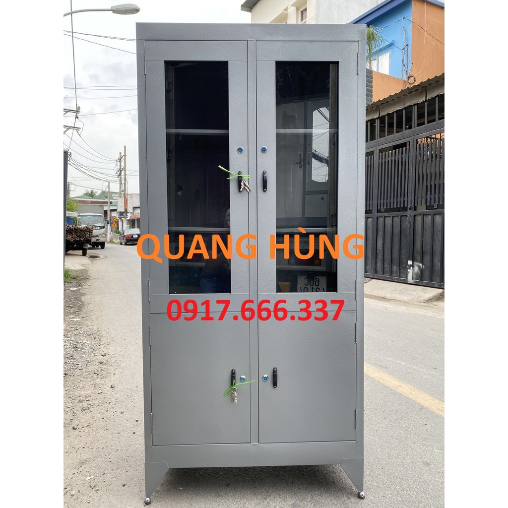 TỦ ĐỰNG HỒ SƠ 2 KÍNH - CHO VĂN PHÒNG , GIA ĐÌNH - FREE SHIP HCM