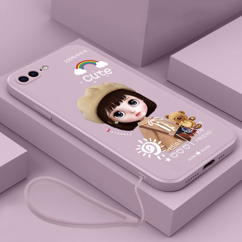Ốp điện thoại QIANZI TPU dẻo họa tiết cô gái thích hợp cho iPhone 7plus iPhone 8plus iPhone X xs xr xs max