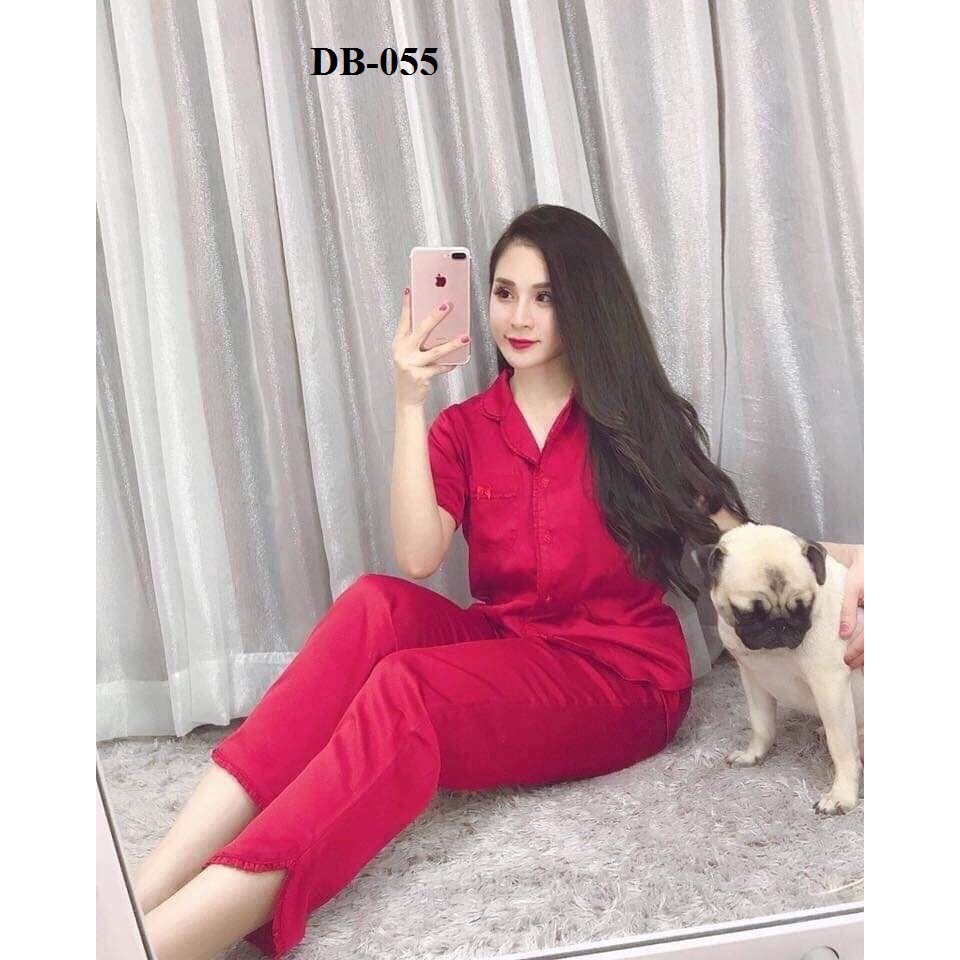 ĐỒ BỘ PHI LỤA BÈO TAY NGẮN QUẦN DÀI (Màu sắc ngẫu nhiên)
