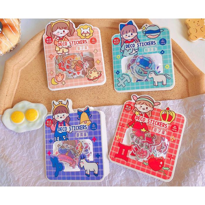 Hình dán washi Sticker 12 cung hoàng đạo cute