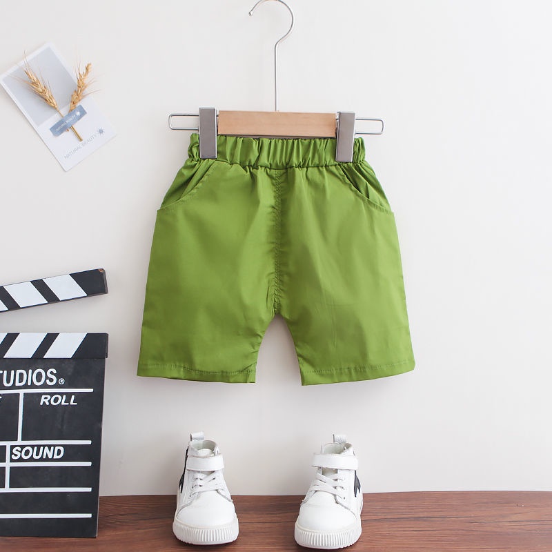 Bộ Áo Sơ Mi + Quần Short Màu Đỏ Phong Cách Quân Đội Thời Trang Mùa Hè Mới Cho Bé Trai
