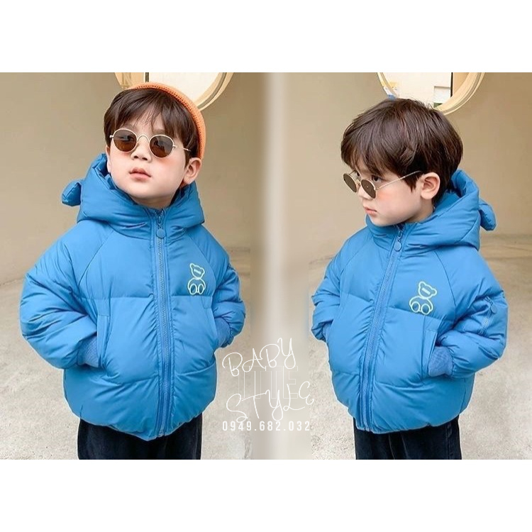 Áo phao siêu nhẹ bé trai &quot;GẤU BEAR&quot; 8-20kg. Áo khoác mùa đông bé gái 1-5 tuổi. G46