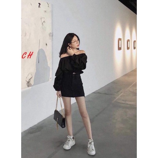 Áo trễ vai chun tay gấu C&amp;H