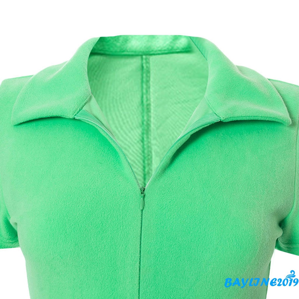 Bộ áo liền quần tay ngắn cổ polo có dây kéo màu sắc đơn giản dành cho nữ 4 màu tùy chọn | BigBuy360 - bigbuy360.vn