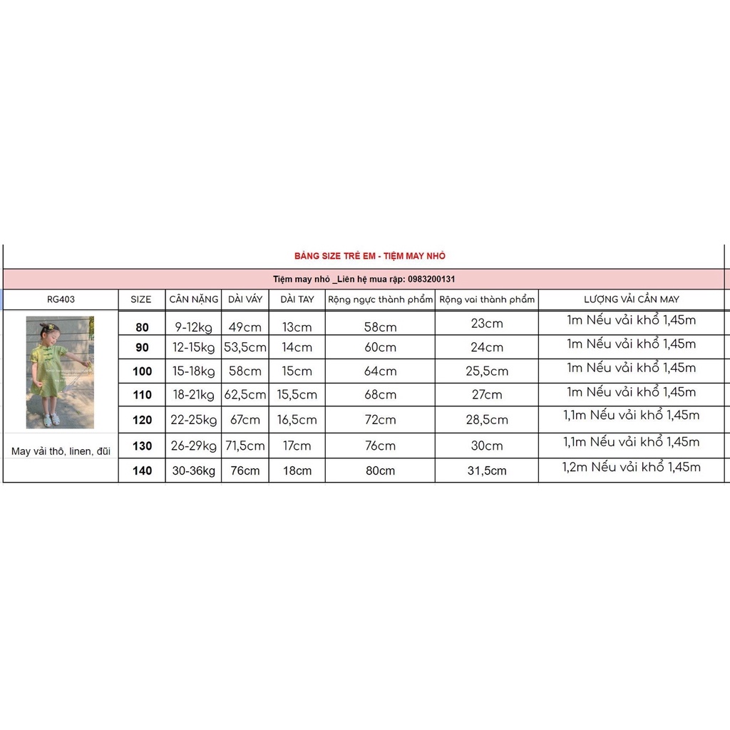 RG403_Rập giấy may đầm cổ tàu bé gái