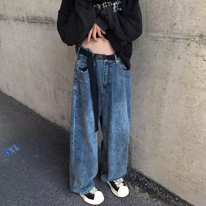 Quần jeans Dài Dáng Rộng Phong Cách Thời Trang Nhật Bản Cho Nam Giới Có Size S-3XL