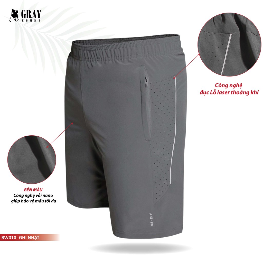 Quần Short Gió Thể Thao Nam Trẻ Trung Hè 2021 GrayHomme BW010 | BigBuy360 - bigbuy360.vn