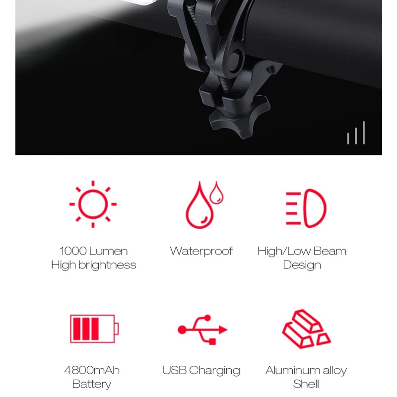 Đèn Pha Led Giyo 4800 Mah Mtb Bằng Nhôm Siêu Nhẹ Chống Thấm Nước Kèm Sạc Usb Tiện Dụng Cho Xe Đạp