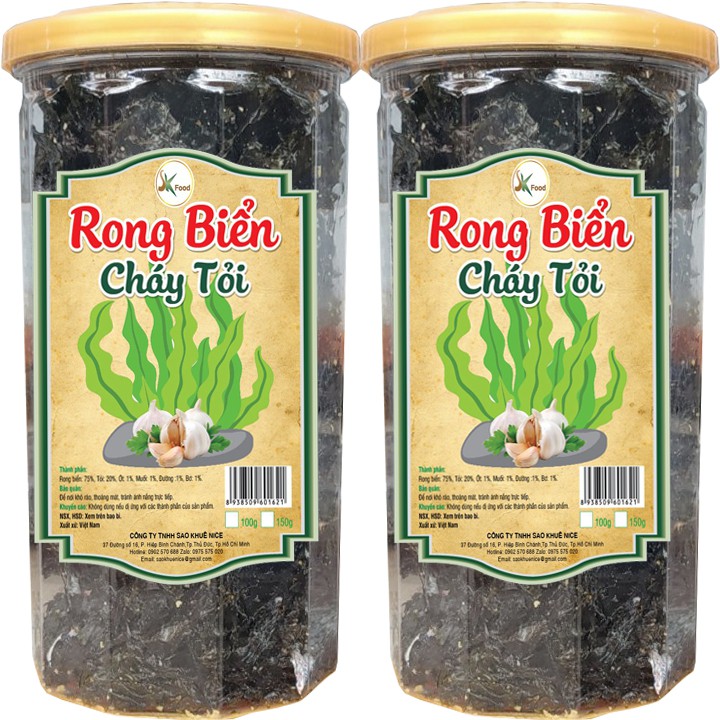 [Combo 3 Hũ] Rong Biển Cháy Tỏi Ớt Thơm Ngon - Mỗi Hũ 100G HIỆU SK FOOD