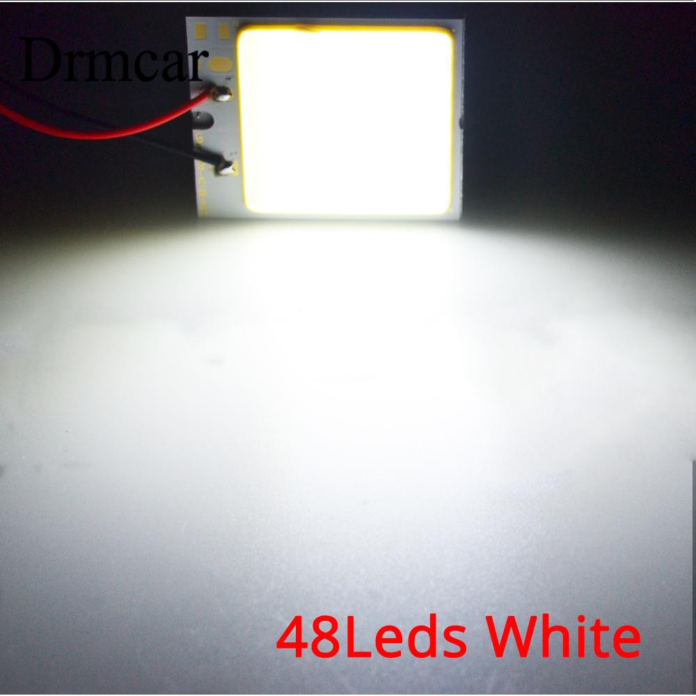 1 Đèn Led T10 W5W 16 24 36 48 COB Ánh Sáng Trắng 12V Dùng Trang Trí Nội Thất Xe Hơi