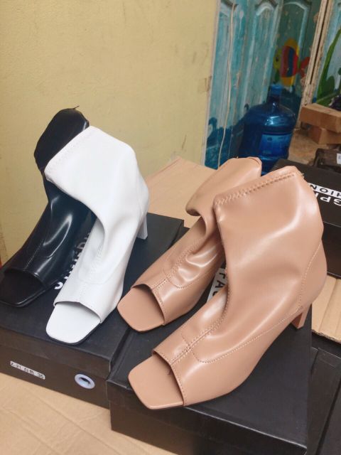 BOOT DA CỔ LỬNG HỞ MŨI GÓT DẸT CỰC SANG (X21)