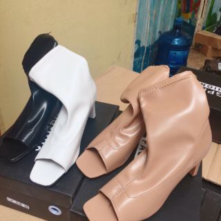 BOOT DA CỔ LỬNG HỞ MŨI GÓT DẸT CỰC SANG (X21)